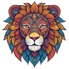 Ornate Mandala Lion Head