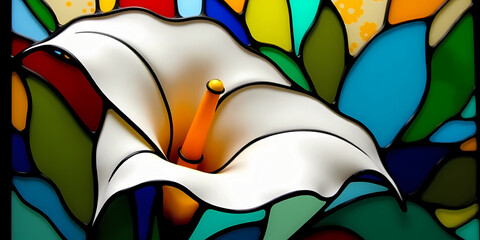 illustrazione sfondo con elementi astratti e motivi floreali