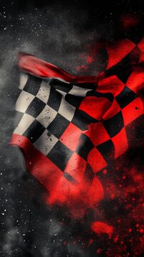 Checkered racing flag fading on dark background motorsport finish line concept abstract illustration for speed competition and winning themes