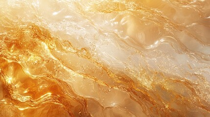 Obraz premium Golden liquid swirls, abstract background, texture
