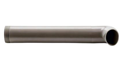 single plastic pipe on solid white background