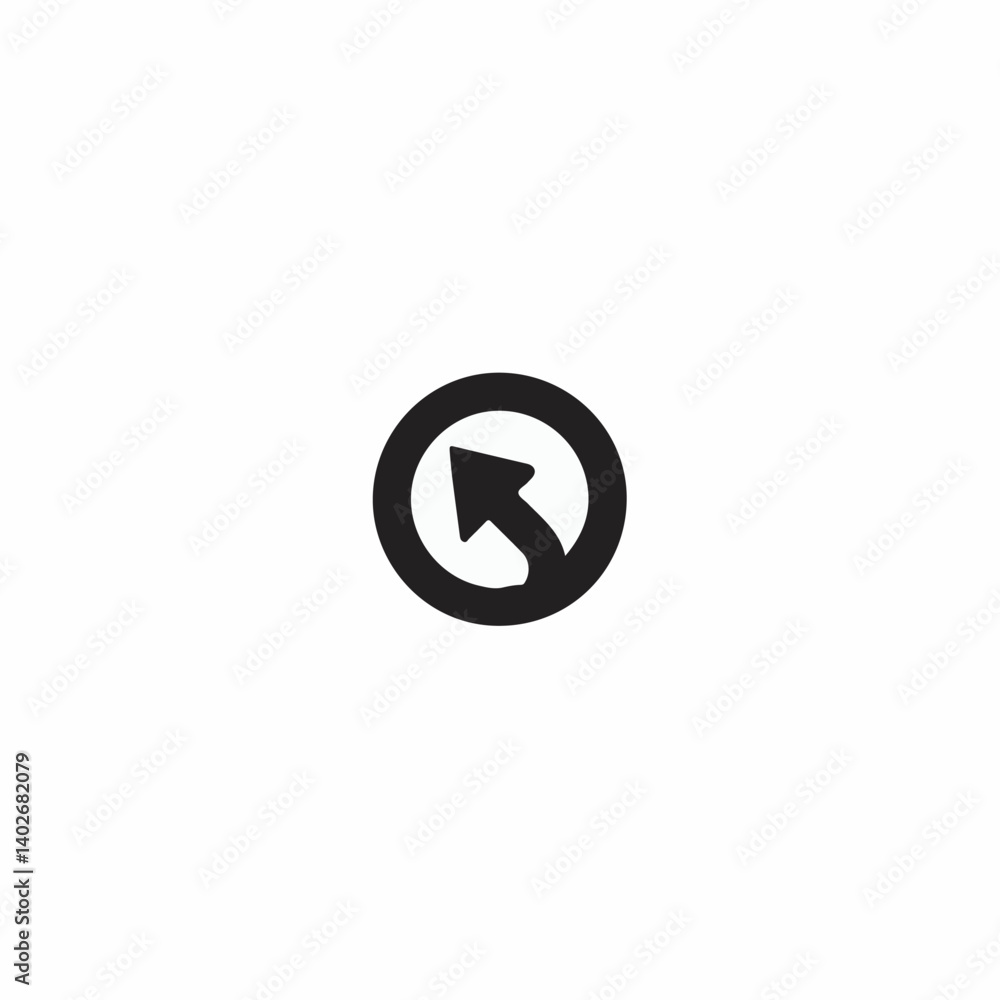 Poster arrow symbol points direction in navigation isolated sign minimalistic