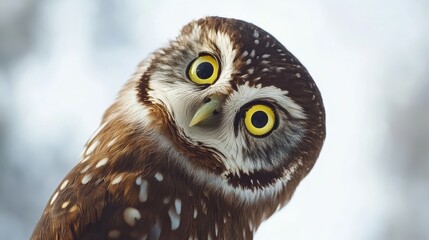 little owl tilting head