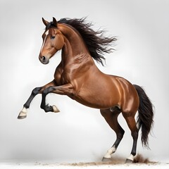 Obraz premium Majestic Brown Stallion Leaping