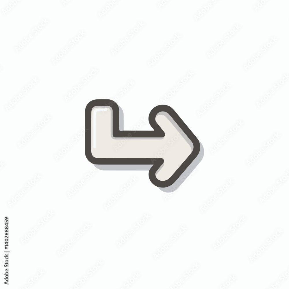 Poster simple arrow turns direction on plain background design vector graphic