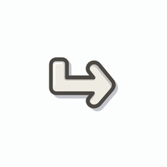 Simple arrow turns direction on plain background design vector graphic