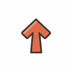 Orange arrow points upward simple illustration graphic