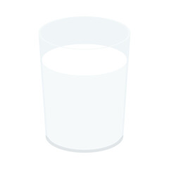 牛乳が入ったガラスコップ。フラットなベクターイラスト。
Glass cup with milk. Flat vector illustration.