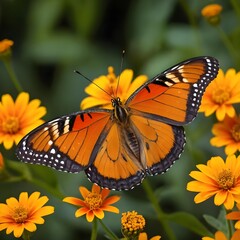Obraz premium Monarch Butterfly on Orange Flowers