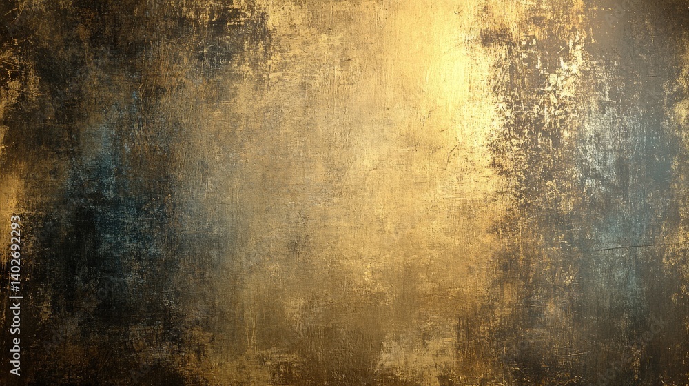 Poster a textured abstract background featuring a blend of gold and dark hues, creating a dramatic and eleg
