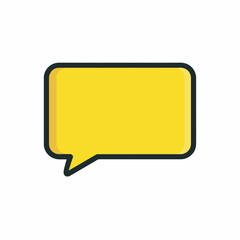 Naklejka premium Yellow speech bubble communicates silently on white background illustration