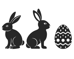 easter bunny silhouette vector illustration
