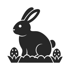 Easter bunny icon silhouette vector illustration
