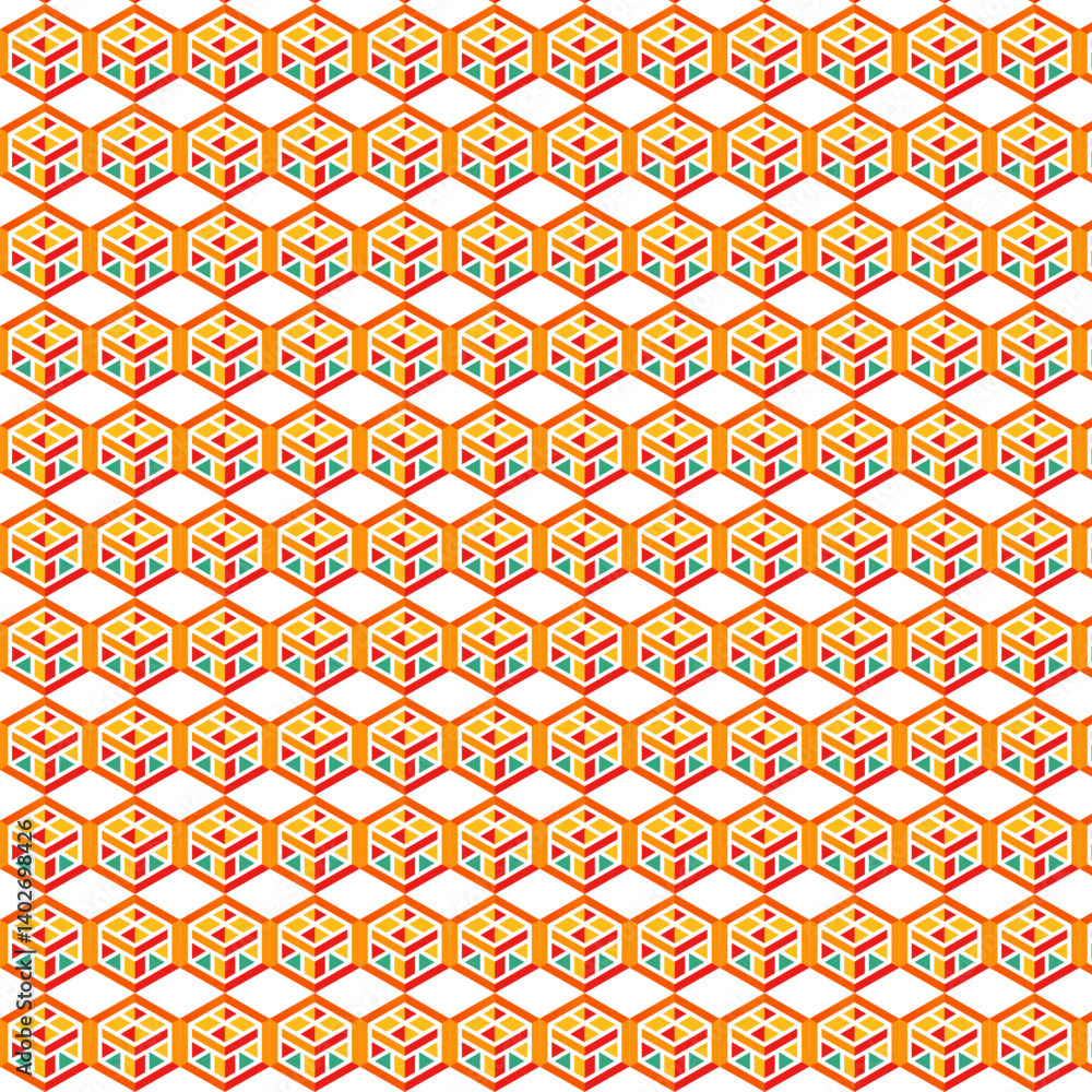 Poster classic cubes patterns design