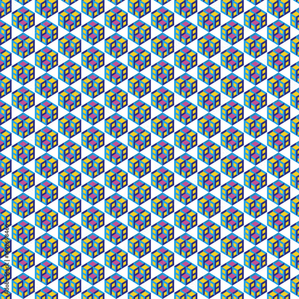 Poster classic cubes patterns design