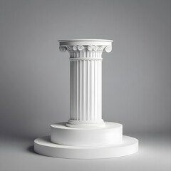 White Classical Column on Pedestal
