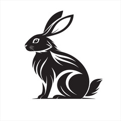 rabbit vector silhouette clip art logo design