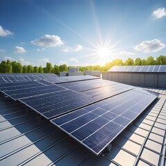 Solar Panels on a Building Roof