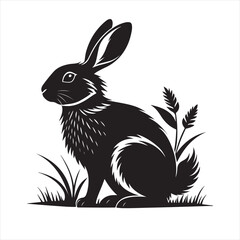 rabbit vector silhouette clip art logo design
