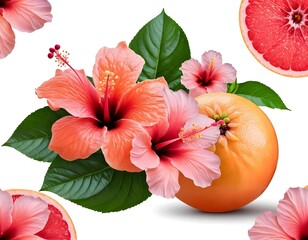Hibiscus Flowers and Grapefruit