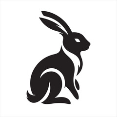 rabbit vector silhouette clip art logo design