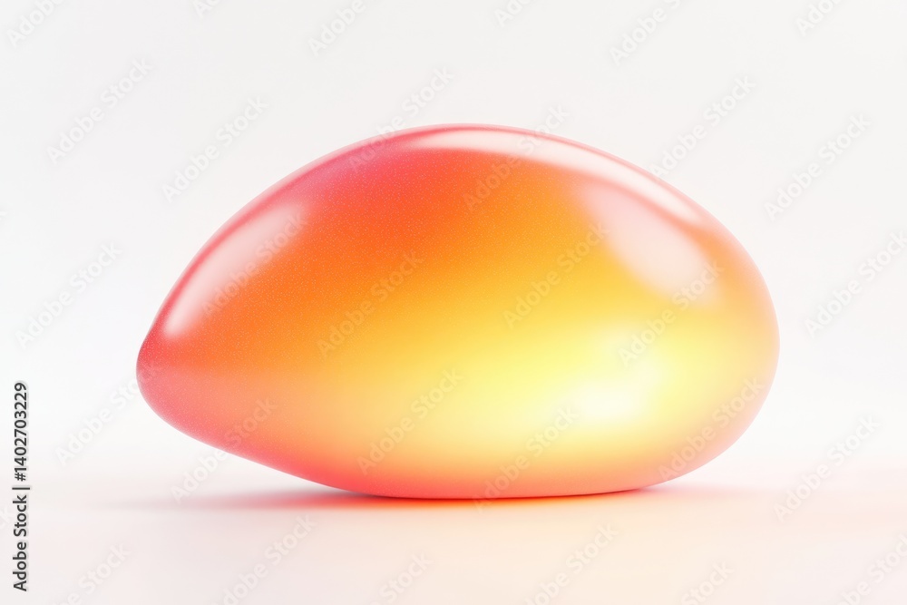Poster a smooth, glossy orb transitions from warm orange to a soft yellow, creating a vibrant gradient effe