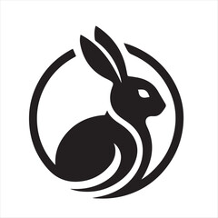 rabbit vector silhouette clip art logo design © btb