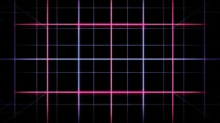 Vibrant pink and blue neon light lines on a dark background, futuristic abstract design