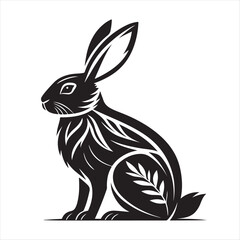 rabbit vector silhouette clip art logo design
