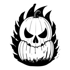 Halloween Pumpkin Jack Vector Silhouette Illustration