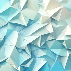 Obraz premium Abstract polygonal background with light blue and white geometric shapes.