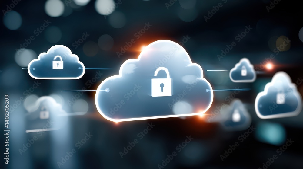 Poster cloud security, protecting your digital information with robust encryption and access control