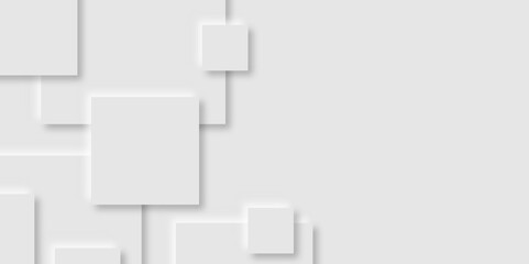  Abstract white rectangle shape geometric line background.Abstract grey square shape with futuristic concept background.gray paper squares in bright light with shadows.Paper texture background.