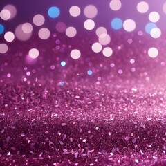 Purple Glitter Background with Bokeh Lights