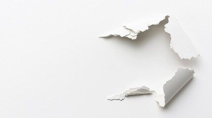 A white paper with torn edges.