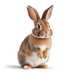 Fototapeta premium Cute Brown Bunny Rabbit Sitting on Hind Legs