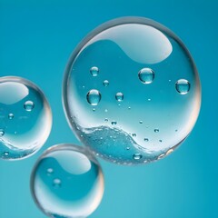 Abstract Blue Water Bubbles