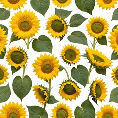 Sunflower Pattern, Seamless Sunflower Background