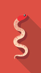 Fototapeta premium Minimalist Worm Vector Pictogram on Solid Background for Design and Illustrations