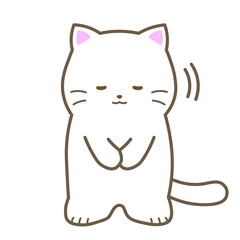 しろねこ／お辞儀