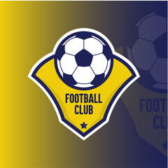 Obraz premium Yellow and Blue Football Club Emblem Logo