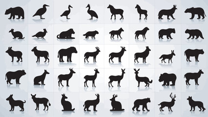animals silhouettes vector. vector silhouettes of animals