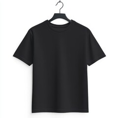 Blank black t-shirt on hanger (1)