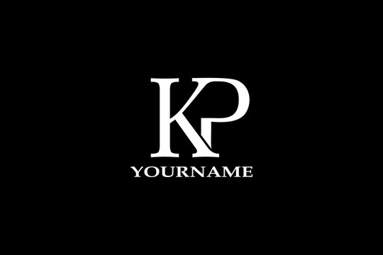Simple white KP letter logo vector image suitable for use in clothing brand logo designs, pants, undershirts, hats, singlets, printing, books, paper, folders,