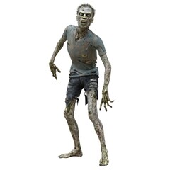 Fototapeta premium Zombie male isolated white background 3d illustration