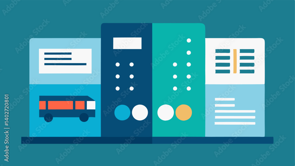 Poster informational brochure an open brochure displayed on a table with large print braille and diagrams d