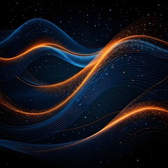 Abstract Blue and Orange Energy Waves
