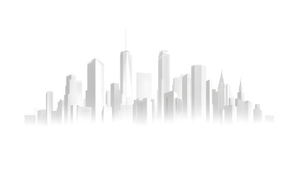 Fototapeta premium Urban New York City skyline vector silhouette