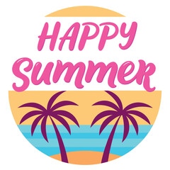 Fototapeta premium Summer vibes vector illustration. 