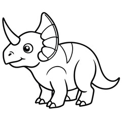 Cute cartoon rhino vector illustration of a happy wild mammal